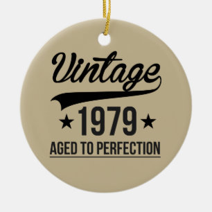 Vintage 1979 Aged To Perfection Ceramic Ornament