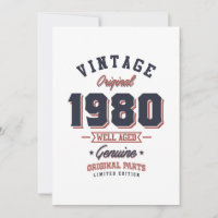 Vintage 1980 Born in 1980 Retro Birthday Gift