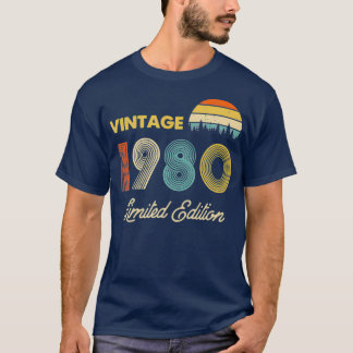 Vintage 1980 Limited Edition 40th Birthday T-Shirt