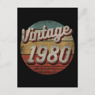 VINTAGE 1980 MEN WOMEN BIRTHDAY GIFT POSTCARD