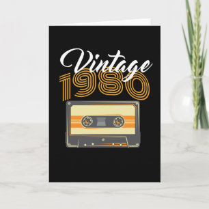 Vintage 1980  Music Cassette  Birthday Card