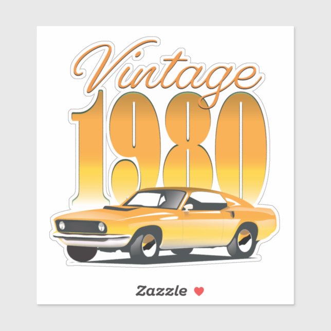 Vintage 1980 Retro Car (Sheet)