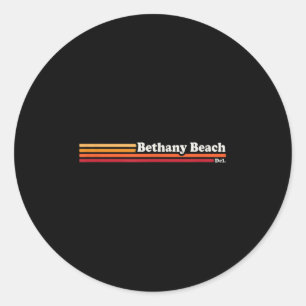 Vintage 1980s Graphic Style Bethany Beach Delaware Classic Round Sticker