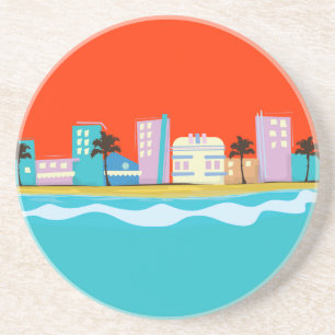 Vintage 1980s Miami Poster Coaster