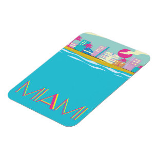 Vintage 1980s Miami Travel poster Magnet