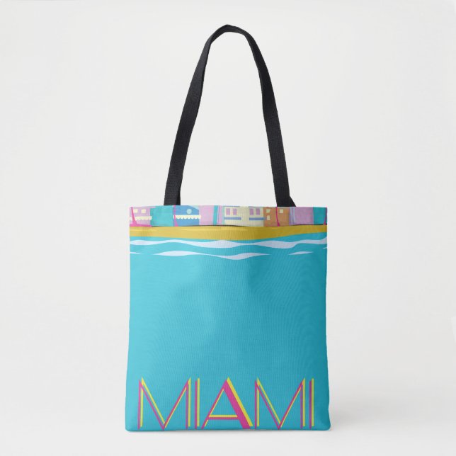 Vintage 1980s Miami Travel poster Tote Bag (Front)