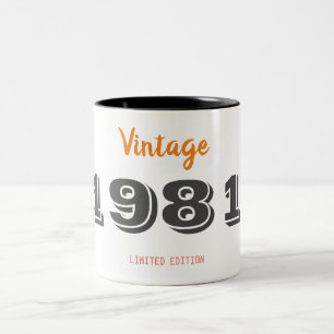 Vintage 1981 limited edition 45th Birthday Gift Two-Tone Coffee Mug