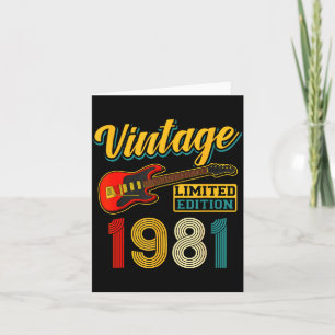 Vintage 1981 Limited Edition Guitar Birth Year Card