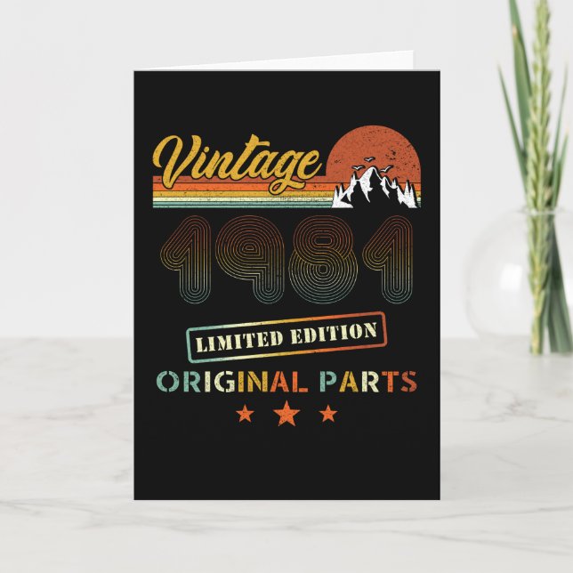 Vintage 1981 Retro Birthday Card (Front)