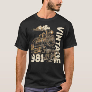 Vintage 1981 Steampunk Steam Train Locomotive 43rd T-Shirt