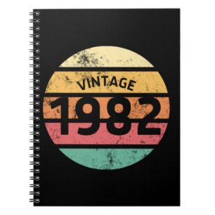 Vintage 1982 Awesome 40Th Birthday Retro 1982 Bday Notebook