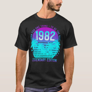 Vintage 1982 Birthday 39th Aesthetic Sunset Palm T-Shirt
