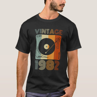 Vintage 1982 Retro Record Player Birthday Vinyl DJ T-Shirt