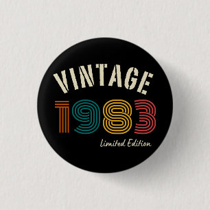 Vintage 1983 41st Birthday 3 Cm Round Badge