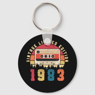 Vintage 1983 Birthday Cassette Tape Key Ring