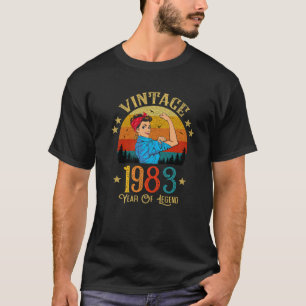 Vintage 1983 Birthday Gift For Women Funny 38 Year T-Shirt