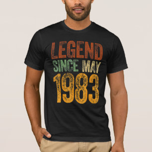 Vintage 1983 Birthday May Born Legend Since 1983 T-Shirt