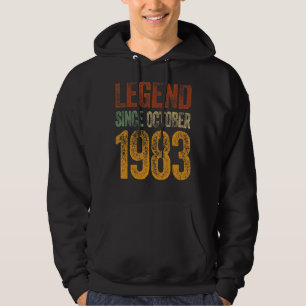 Vintage 1983 Birthday  October Born Legend Since 1 Hoodie