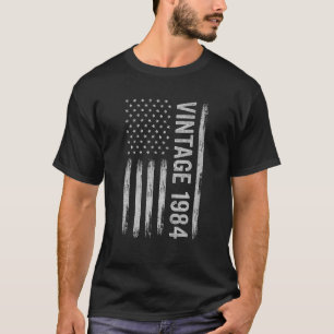 Vintage 1984 40th Birthday Flag USA 40 Year Old Bi T-Shirt
