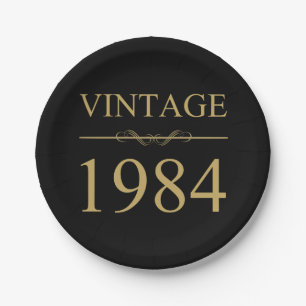 Vintage 1984 40th Birthday Paper Plate