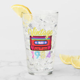Vintage 1984 Colourful Cassette Tape Glass