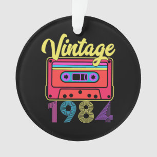 Vintage 1984 Colourful Cassette Tape Ornament