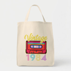 Vintage 1984 Colourful Cassette Tape Tote Bag