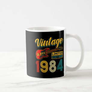 Vintage 1984 Limited Edition Guitar Birth Year Coffee Mug
