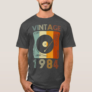 Vintage 1984 Retro Record Player Birthday Vinyl T-Shirt