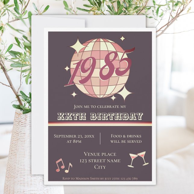 Vintage 1985 39th 40th birthday party Invitation (Creator Uploaded)