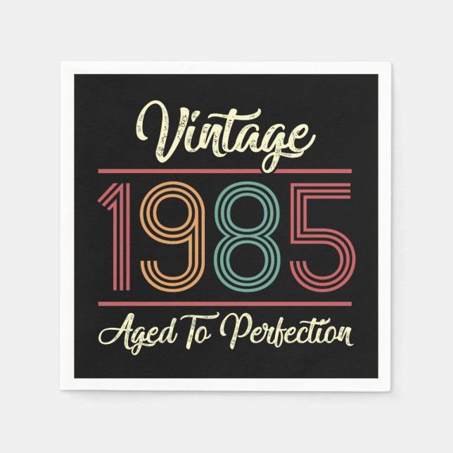 Vintage 1985 40th Birthday Napkin (Front)