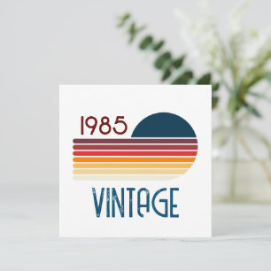 Vintage 1985 Retro Stripe Sun Thank You Card