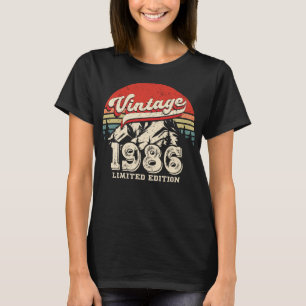 Vintage 1986 Birthday Retro 40th Outdoorsy Bday T-Shirt