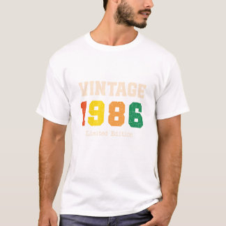 Vintage 1986 Limited Edition Retro Birthday Design T-Shirt