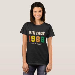 Vintage 1986 Limited Edition Retro Birthday Design T-Shirt