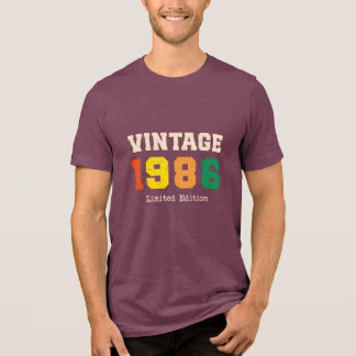Vintage 1986 Limited Edition Retro Birthday Design Tri-Blend Shirt