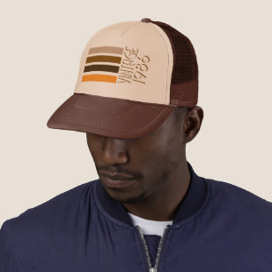 Vintage 1986 Retro Brown Stripes Trucker Hat