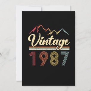 Vintage 1987 34th Birthday Retro 34 Years Old Invitation