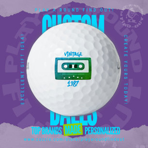 Vintage 1987 Retro 80s Cassette Tape Birthday Pro Golf Balls