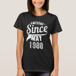 Vintage 1988 Awesome Since May Happy My 34th Birth T-Shirt