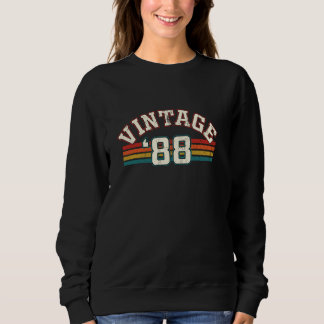 Vintage 1988 Birth Year Cool Birthday Retro Rainbo Sweatshirt