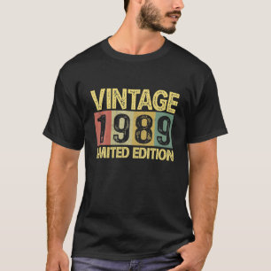 Vintage 1989 Bday 33 Years Old Funny 33rd Birthday T-Shirt