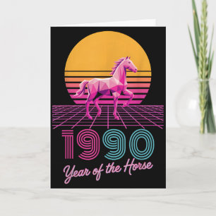 Vintage 1990 Year Of The Horse Lunar Rider Cny Zod Card