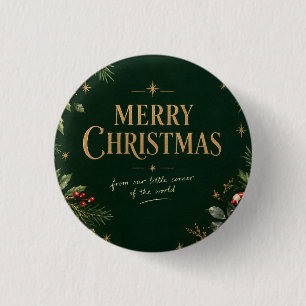 Vintage 1990s Christmas, Retro Family Holiday 3 Cm Round Badge