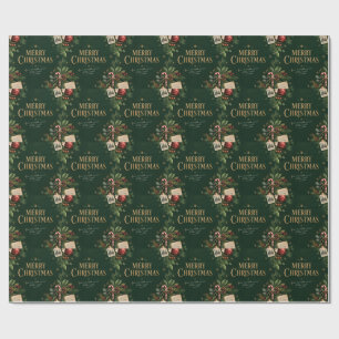 Vintage 1990s Christmas, Retro Family Holiday Wrapping Paper
