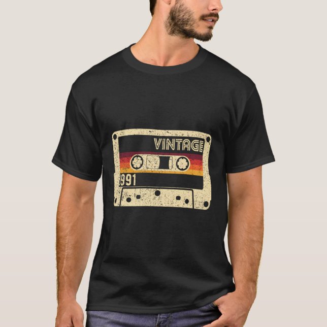 Vintage 1991 29Th Birthday Cassette T-Shirt (Front)