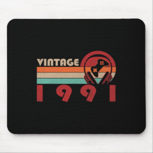 Vintage 1991 Funny 33 Years Old Boys Gamer 33th Bi Mouse Pad