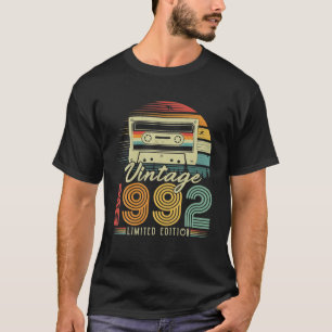 Vintage 1992 Retro Cassette 1992 34th Birthday 34 T-Shirt