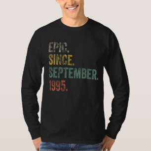 Vintage 1995 27th Birthday Epic Since September 19 T-Shirt