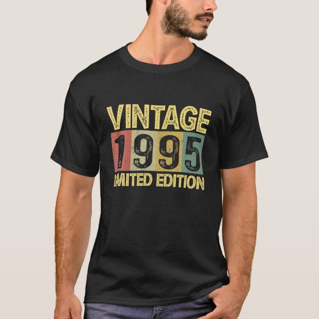 Vintage 1995 Bday 27 Years Old Funny 27th Birthday T-Shirt (Front)